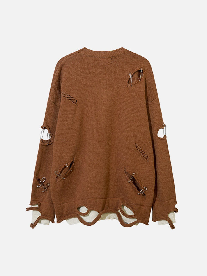 TALISHKO - Pin Design Rolled Sweater - streetwear fashion, outfit ideas - talishko.com
