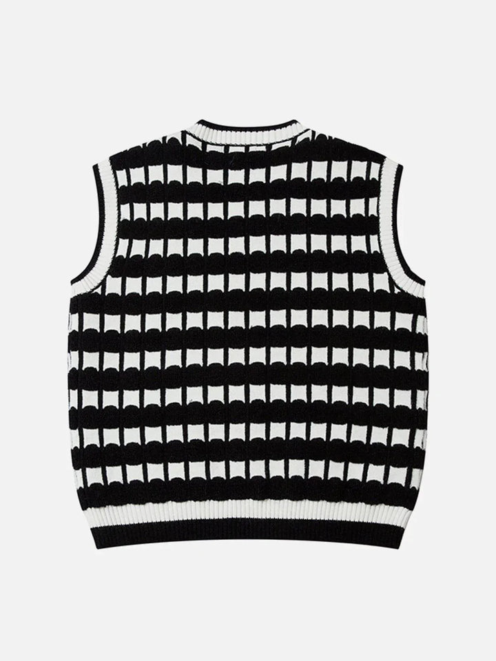 TALISHKO - Plaid Stripe Sweater Vest - streetwear fashion, outfit ideas - talishko.com