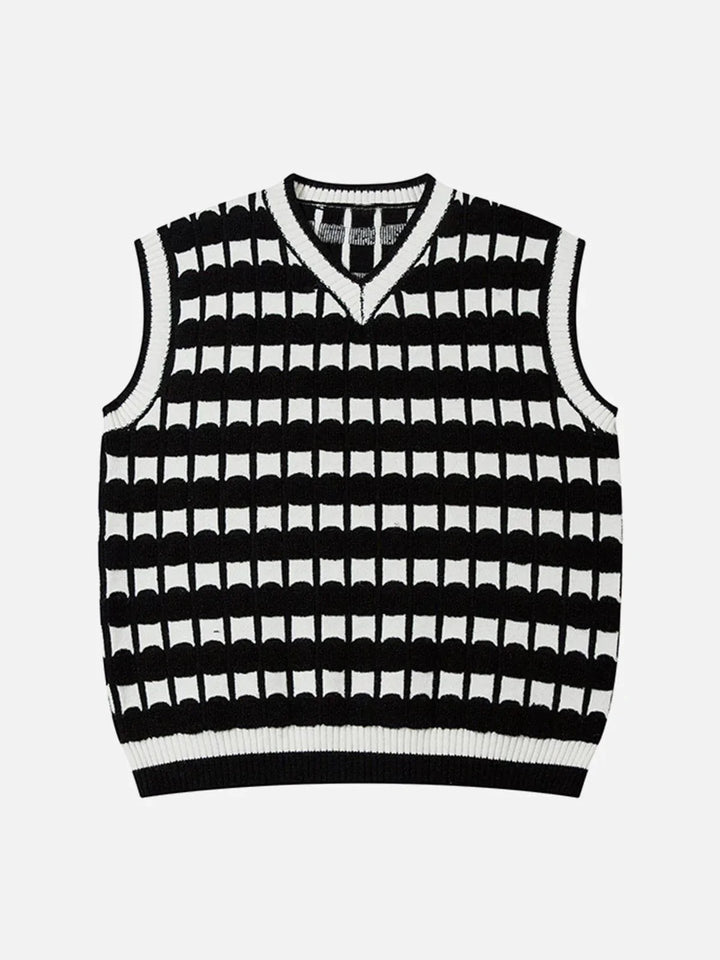 TALISHKO - Plaid Stripe Sweater Vest - streetwear fashion, outfit ideas - talishko.com