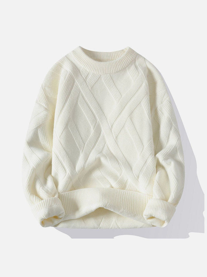 TALISHKO™ - Plain Plaid Jacquard Knit Sweater