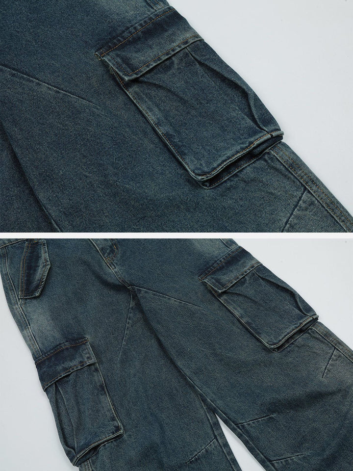 TALISHKO - Pleated Pockets Jeans - streetwear fashion, outfit ideas - talishko.com
