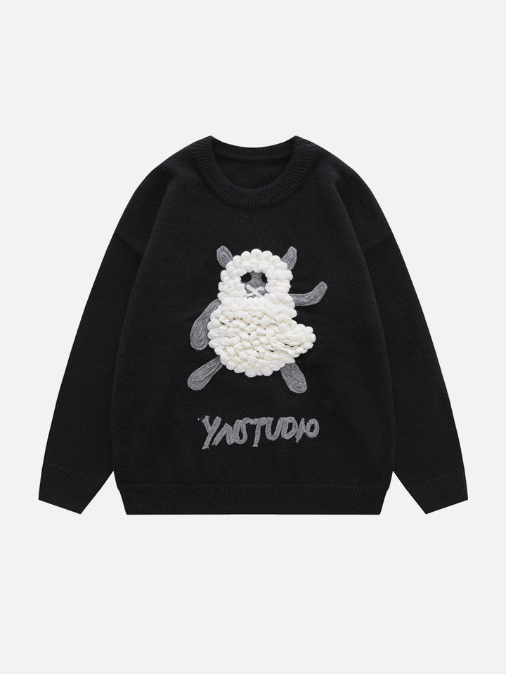 TALISHKO - Plush Lamb Print Sweater - streetwear fashion, outfit ideas - talishko.com