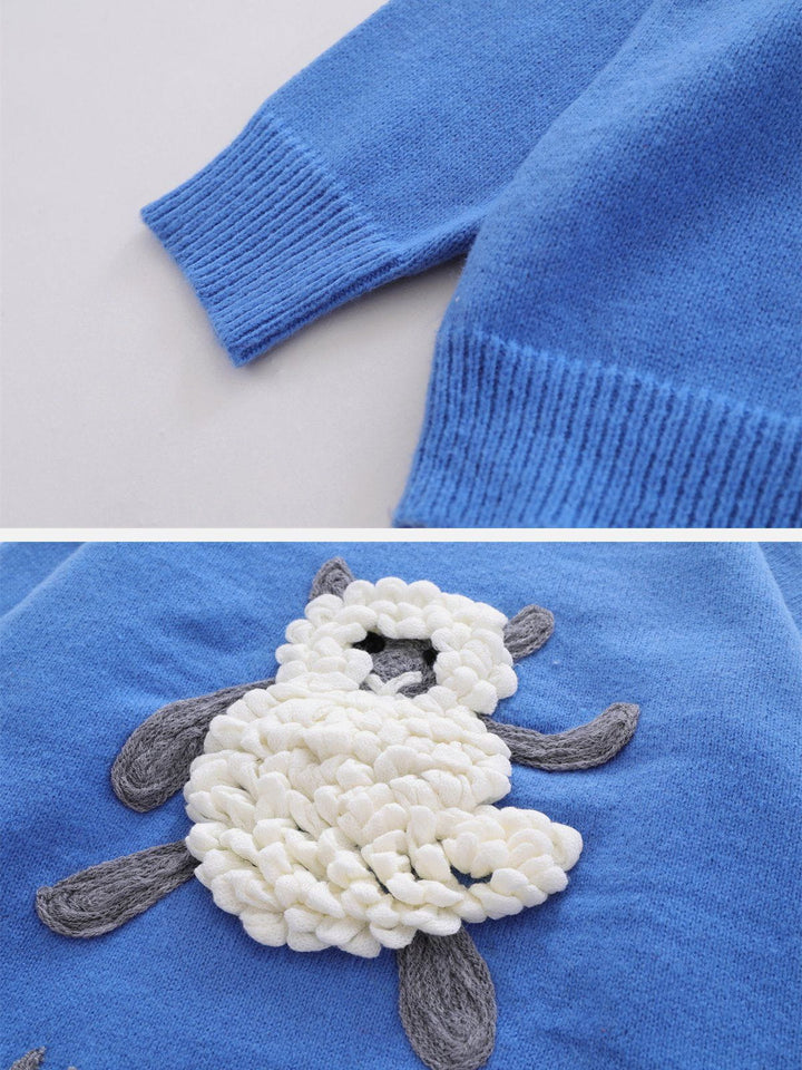 TALISHKO - Plush Lamb Print Sweater - streetwear fashion, outfit ideas - talishko.com
