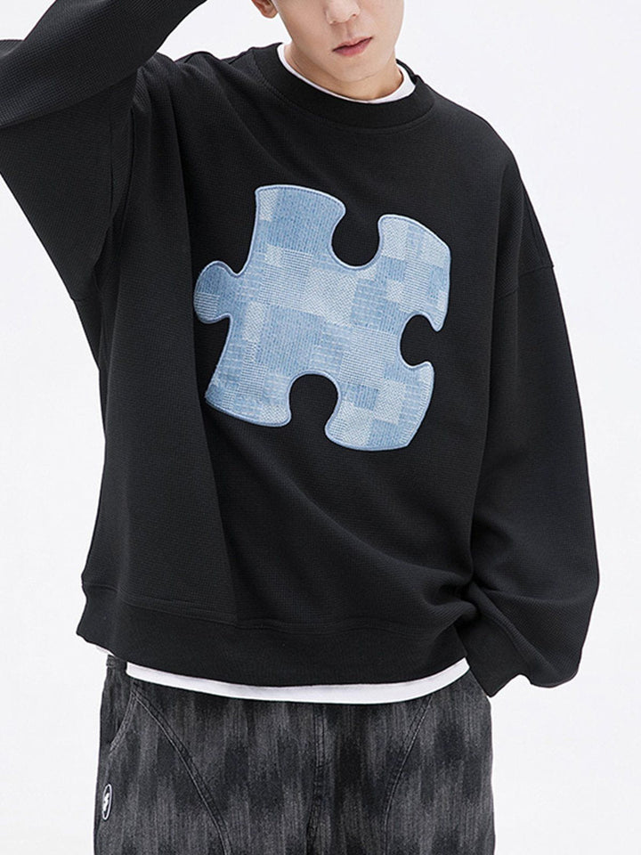 TALISHKO™ - Puzzle Patch Sweatshirt streetwear fashion - talishko.com