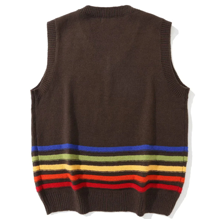 TALISHKO - Rainbow Smile Embroidered Knit Sweater Vest - streetwear fashion, outfit ideas - talishko.com
