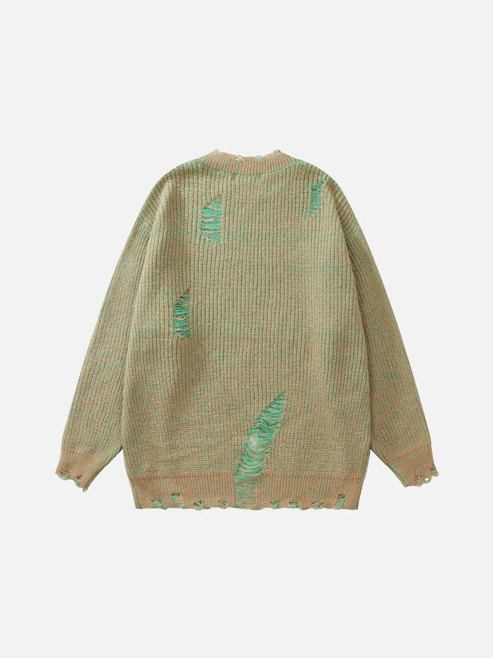 TALISHKO - Ripped Knit Sweater - streetwear fashion, outfit ideas - talishko.com