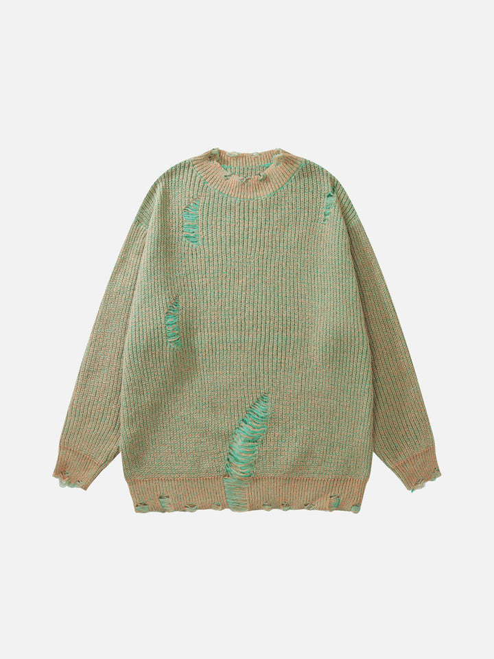 TALISHKO - Ripped Knit Sweater - streetwear fashion, outfit ideas - talishko.com