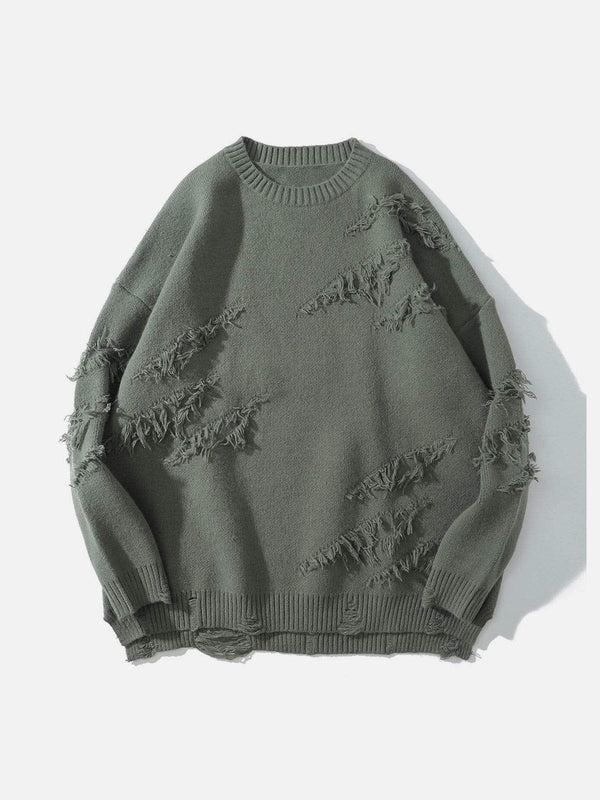 TALISHKO - "Rwoiut" Fringed Design Sweater - streetwear fashion, outfit ideas - talishko.com