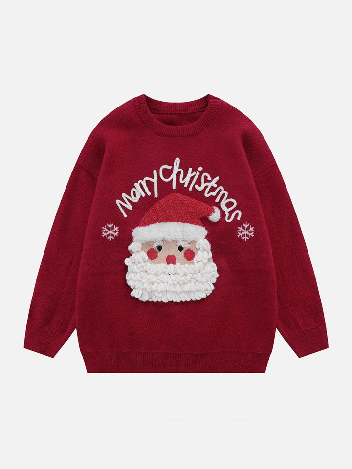 TALISHKO - Santa Claus Flocking Jacquard Sweater - streetwear fashion, outfit ideas - talishko.com