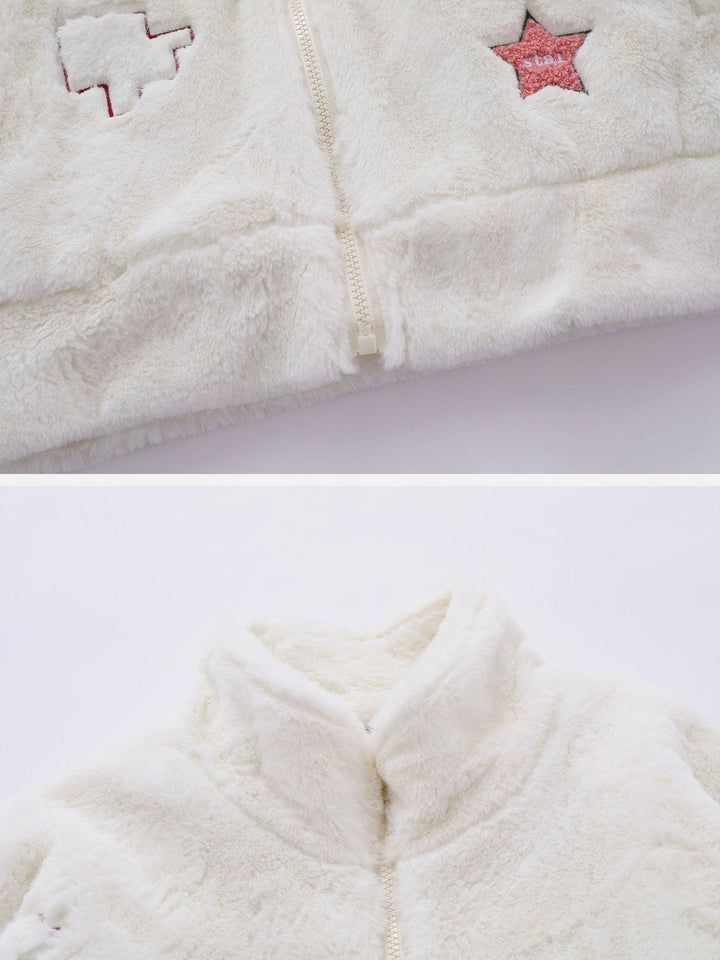 TALISHKO - Sherpa Embroidered Winter Coat - streetwear fashion, outfit ideas - talishko.com