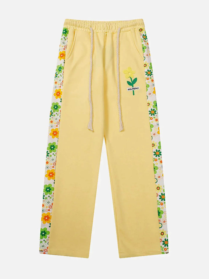 TALISHKO - Side Floral Casual Pants - streetwear fashion, outfit ideas - talishko.com