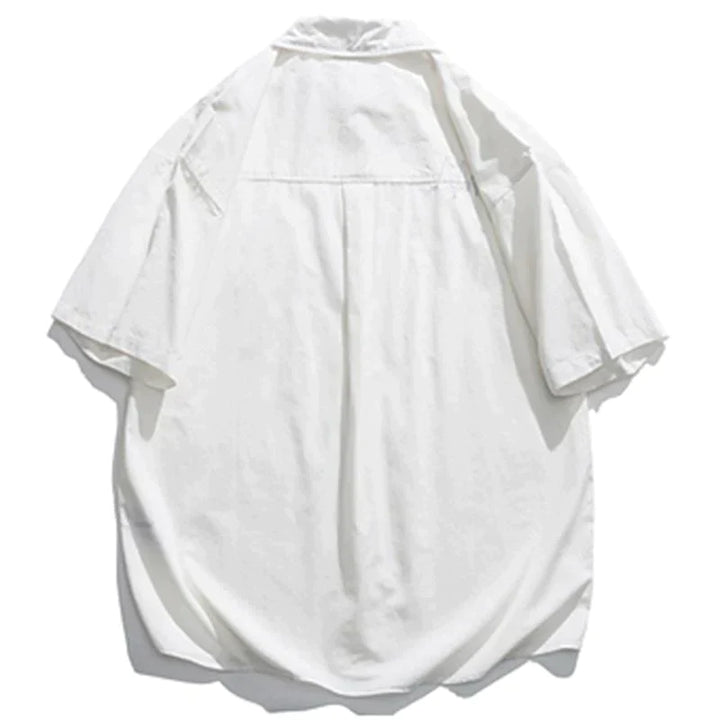 TALISHKO - Simple Solid Color Short-sleeved Shirt - streetwear fashion, outfit ideas - talishko.com
