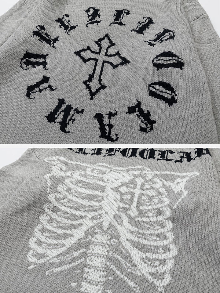 TALISHKO - Skeleton Edge Breakage Sweater - streetwear fashion, outfit ideas - talishko.com
