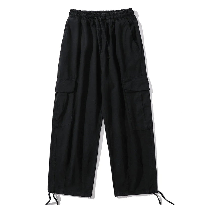 TALISHKO - Solid Color Big Pockets To Tie Feet Pants - streetwear fashion, outfit ideas - talishko.com