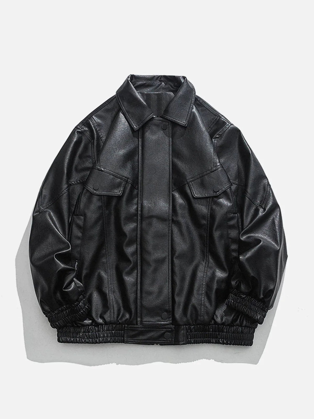 TALISHKO -  Solid Color PU Jacket - streetwear fashion, outfit ideas - talishko.com