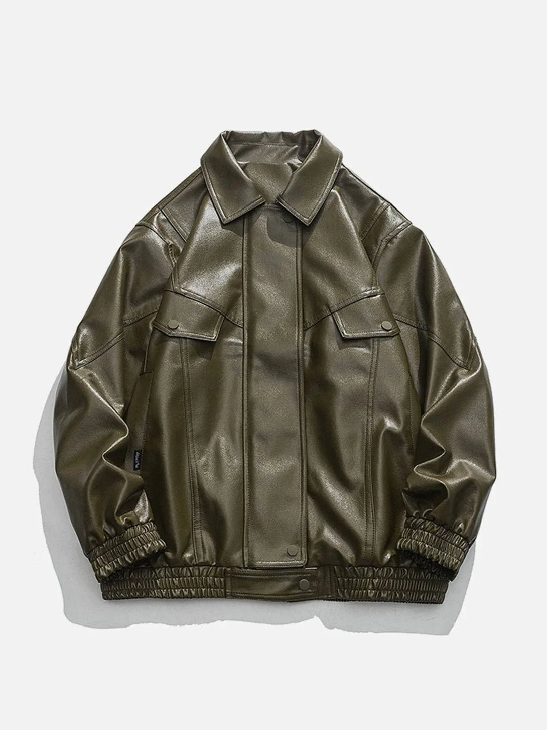 TALISHKO -  Solid Color PU Jacket - streetwear fashion, outfit ideas - talishko.com