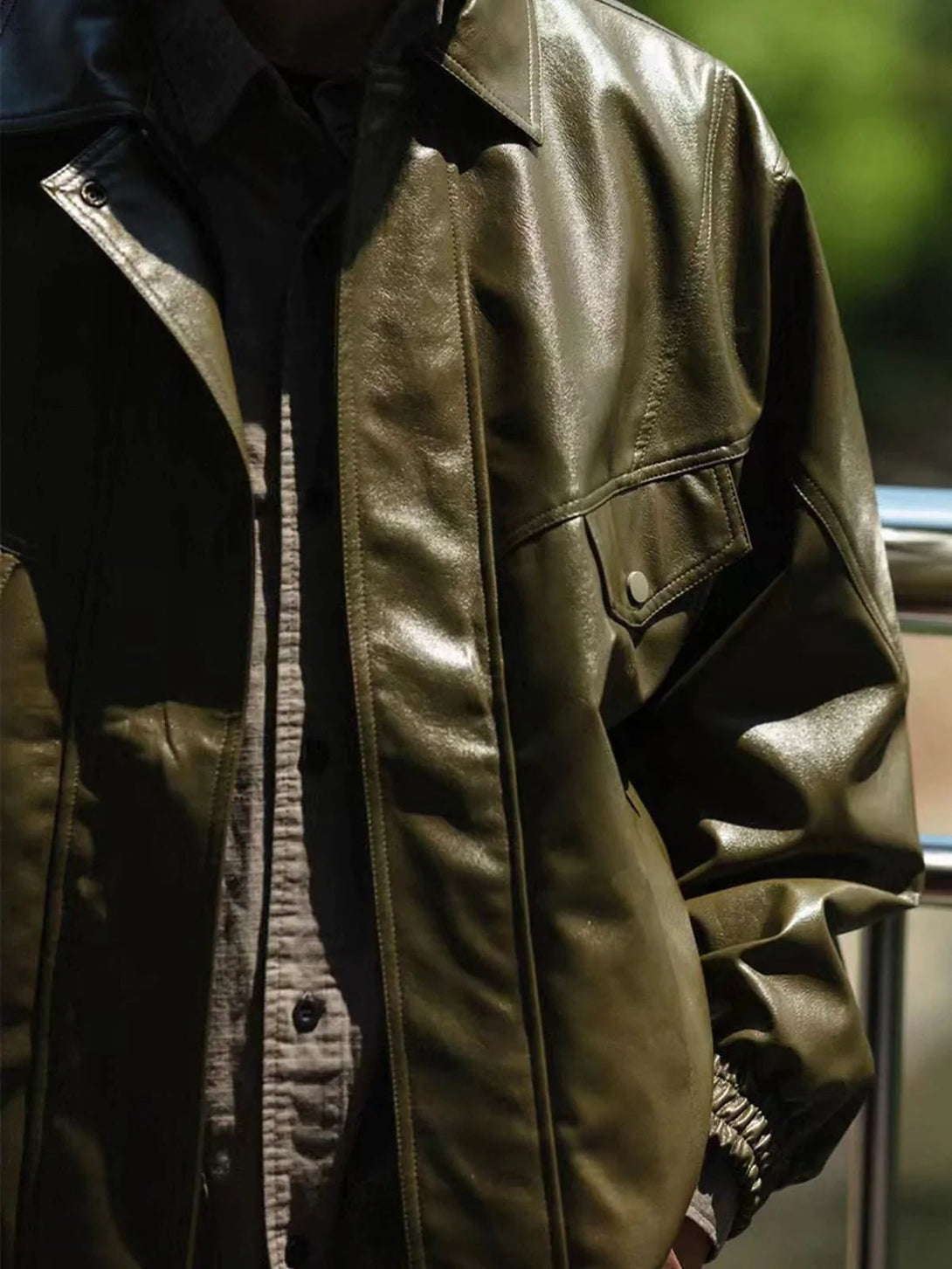 TALISHKO -  Solid Color PU Jacket - streetwear fashion, outfit ideas - talishko.com