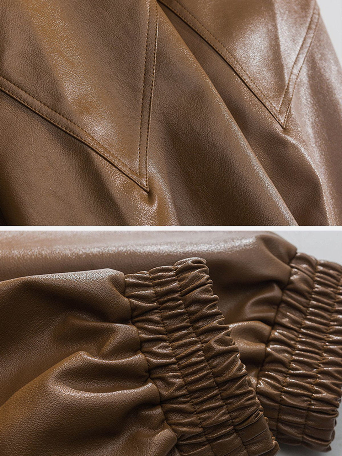 TALISHKO -  Solid Color PU Jacket - streetwear fashion, outfit ideas - talishko.com