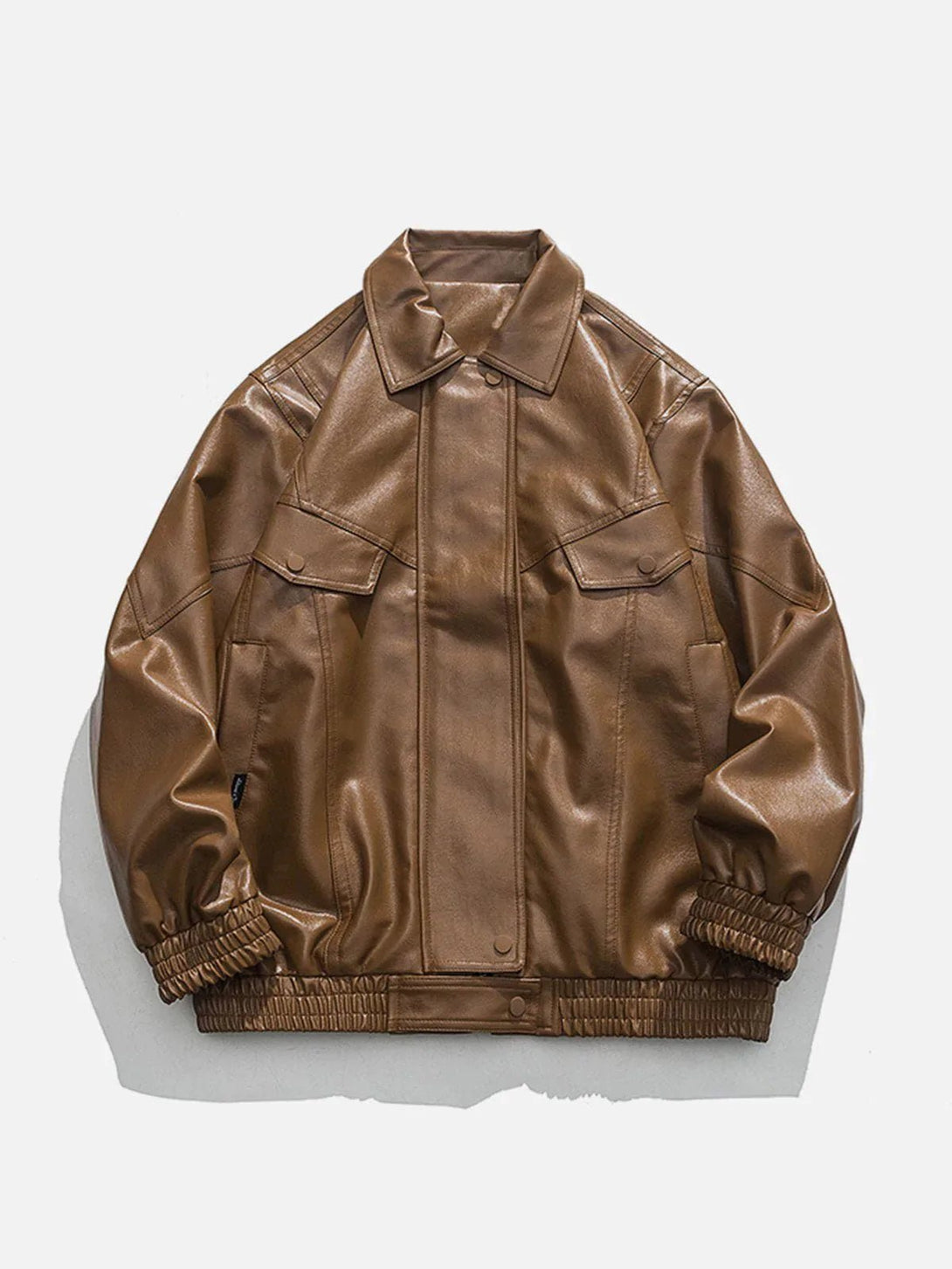TALISHKO -  Solid Color PU Jacket - streetwear fashion, outfit ideas - talishko.com