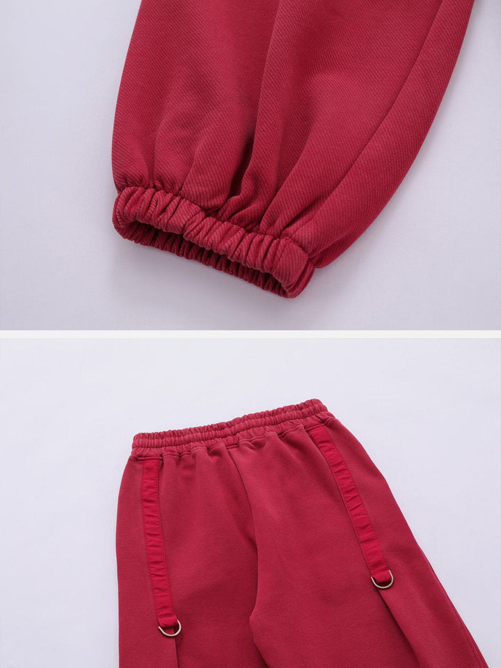 TALISHKO - Solid Color Ruffle Sweatpants - streetwear fashion, outfit ideas - talishko.com