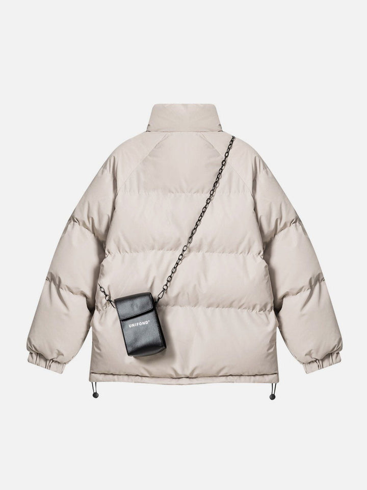 TALISHKO - Solid Detachable Satchel Winter Coat - streetwear fashion, outfit ideas - talishko.com