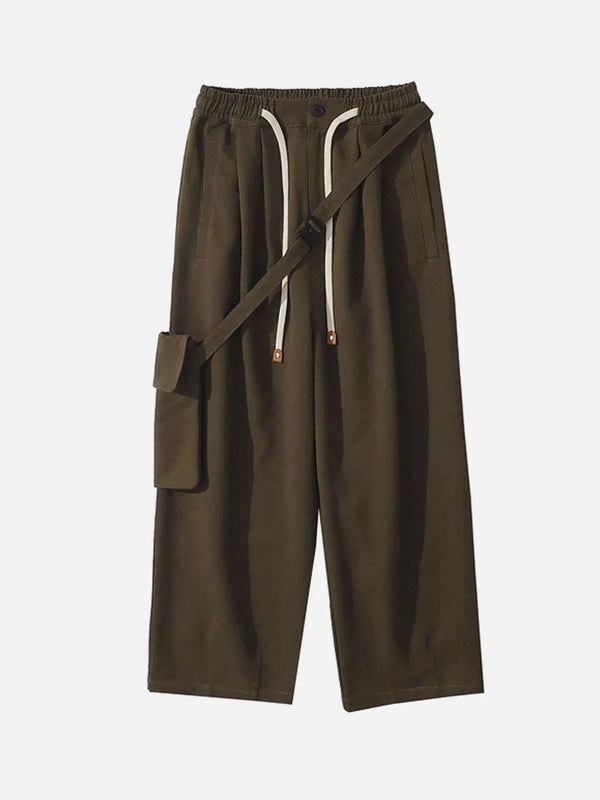 TALISHKO - Solid Pocket Drawstring Cargo Pants - streetwear fashion, outfit ideas - talishko.com