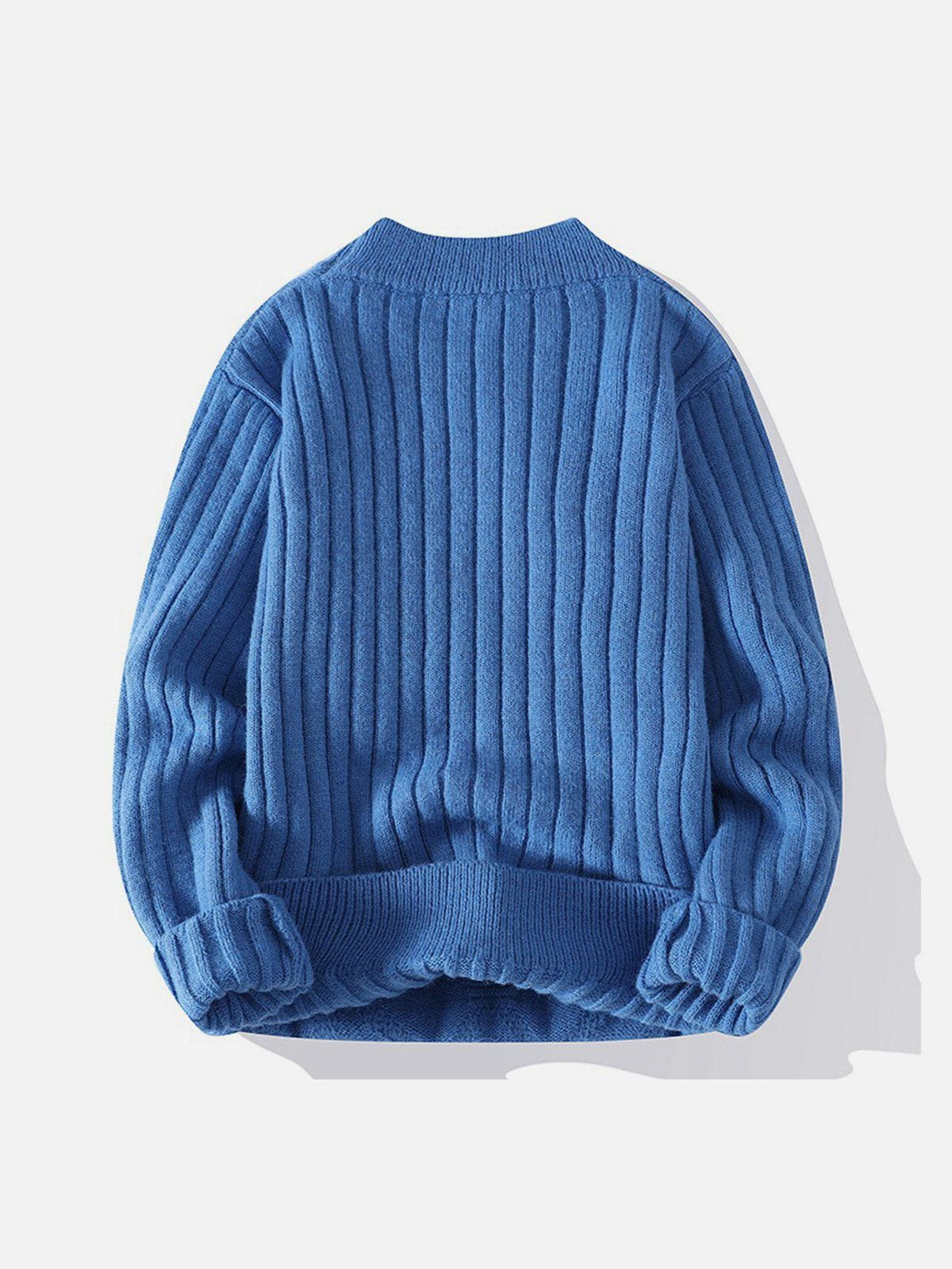 TALISHKO - Solid Ribbed Jacquard Knit Sweater - streetwear fashion, outfit ideas - talishko.com