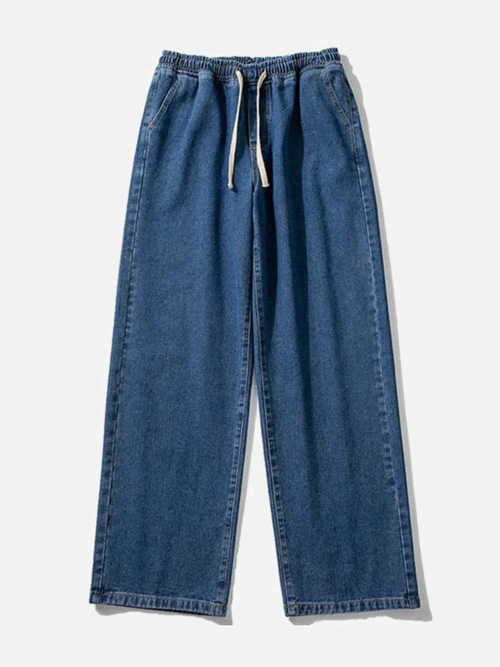 TALISHKO - Solid Straight-leg Mopping Jeans - streetwear fashion, outfit ideas - talishko.com