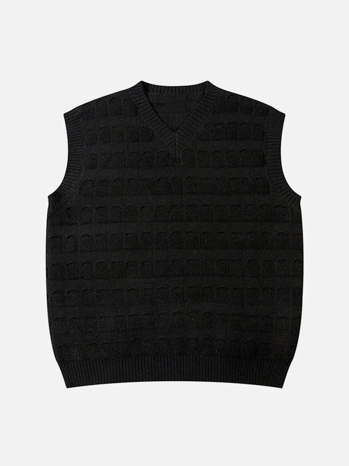 TALISHKO - Solid Woven Stripe Sweater Vest - streetwear fashion, outfit ideas - talishko.com
