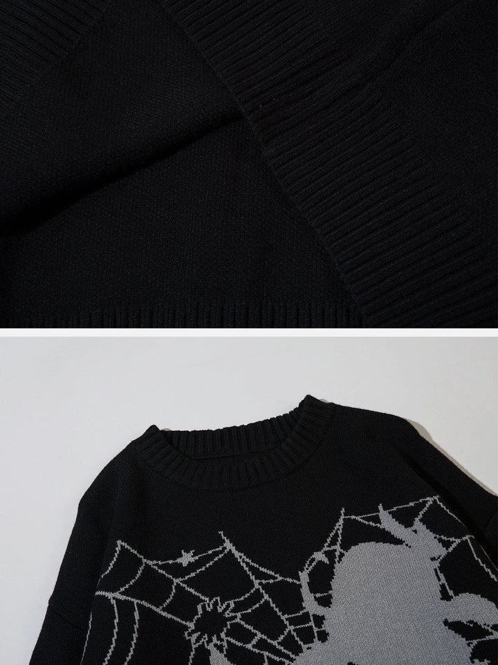 TALISHKO - Spider Web Stars Graphic Sweater - streetwear fashion, outfit ideas - talishko.com