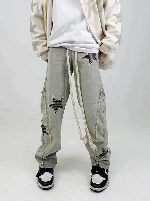 TALISHKO™ - Star Embroidery Jeans streetwear fashion - talishko.com