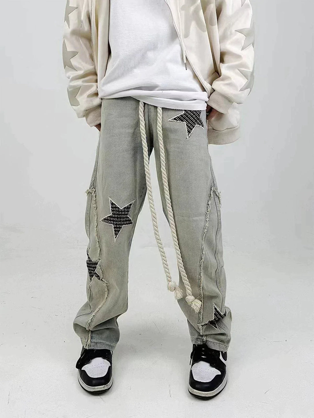 TALISHKO - Star Embroidery Jeans - streetwear fashion, outfit ideas - talishko.com