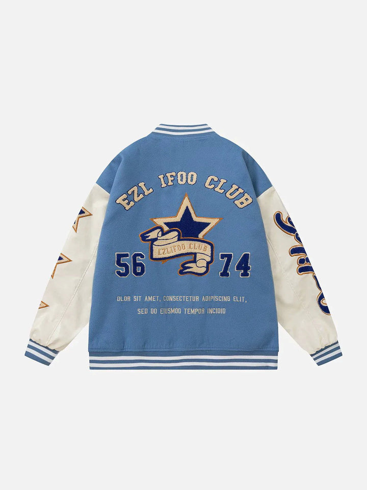 TALISHKO™ - Clouds Flocking Varsity Jacket