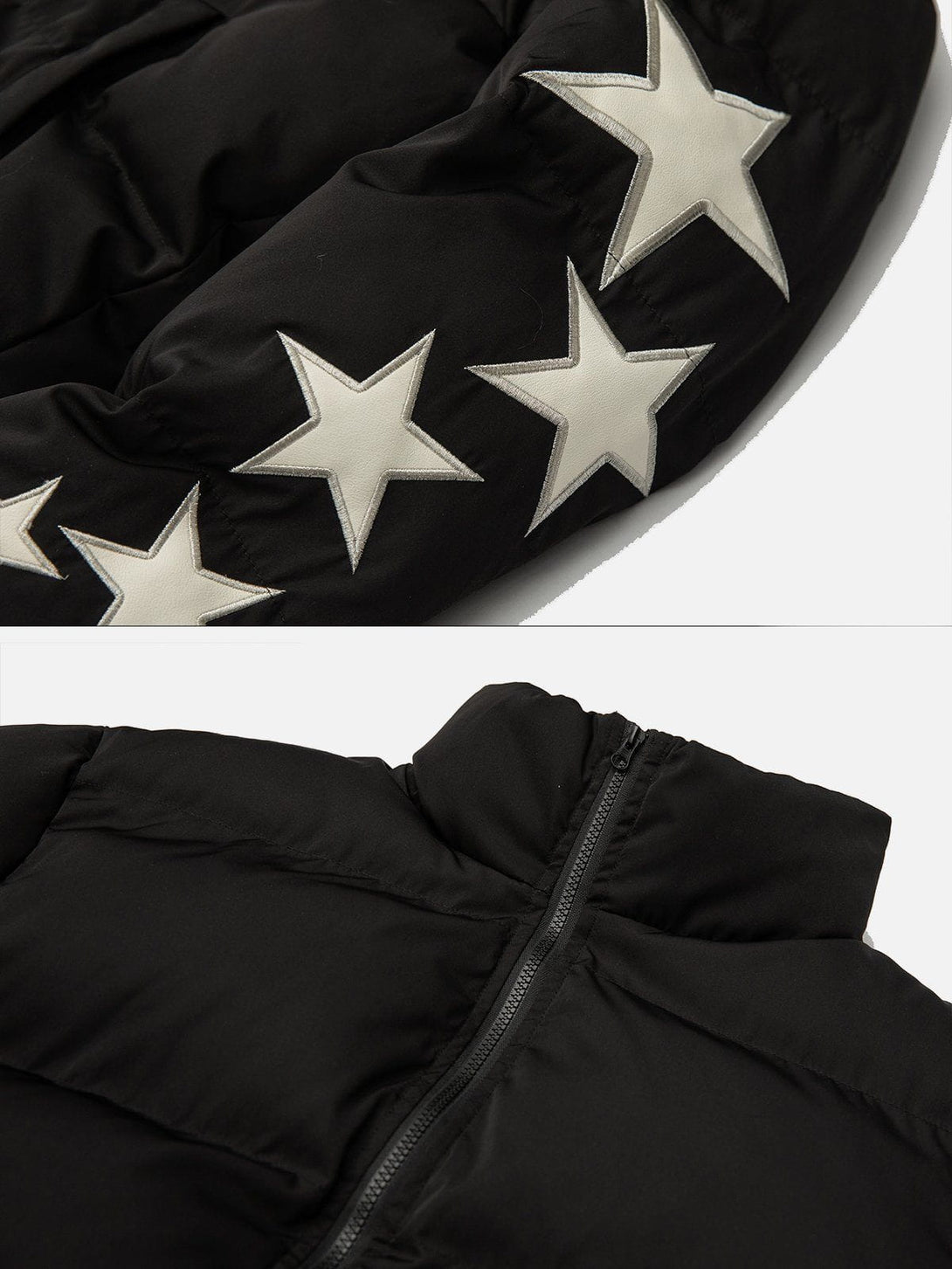 TALISHKO - Star Letter Embroidery Winter Coat - streetwear fashion, outfit ideas - talishko.com