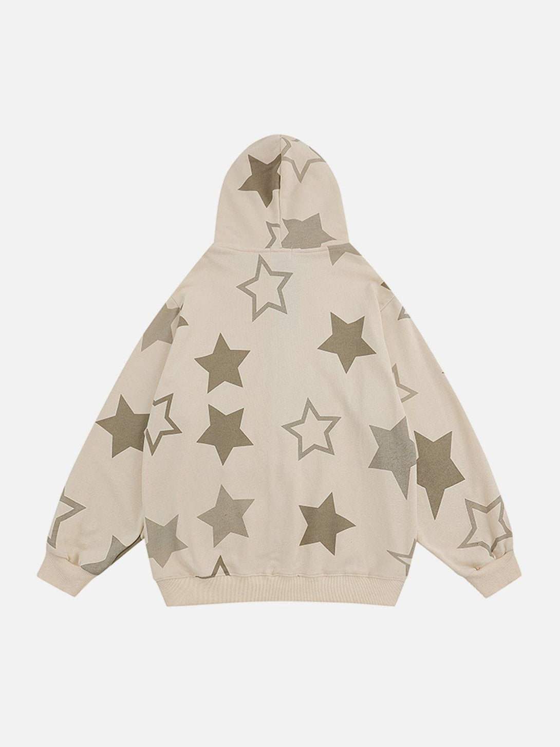 TALISHKO - Star Print Zipper Hoodie - streetwear fashion, outfit ideas - talishko.com