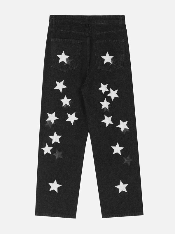 TALISHKO - Star Sticker Jeans - streetwear fashion, outfit ideas - talishko.com