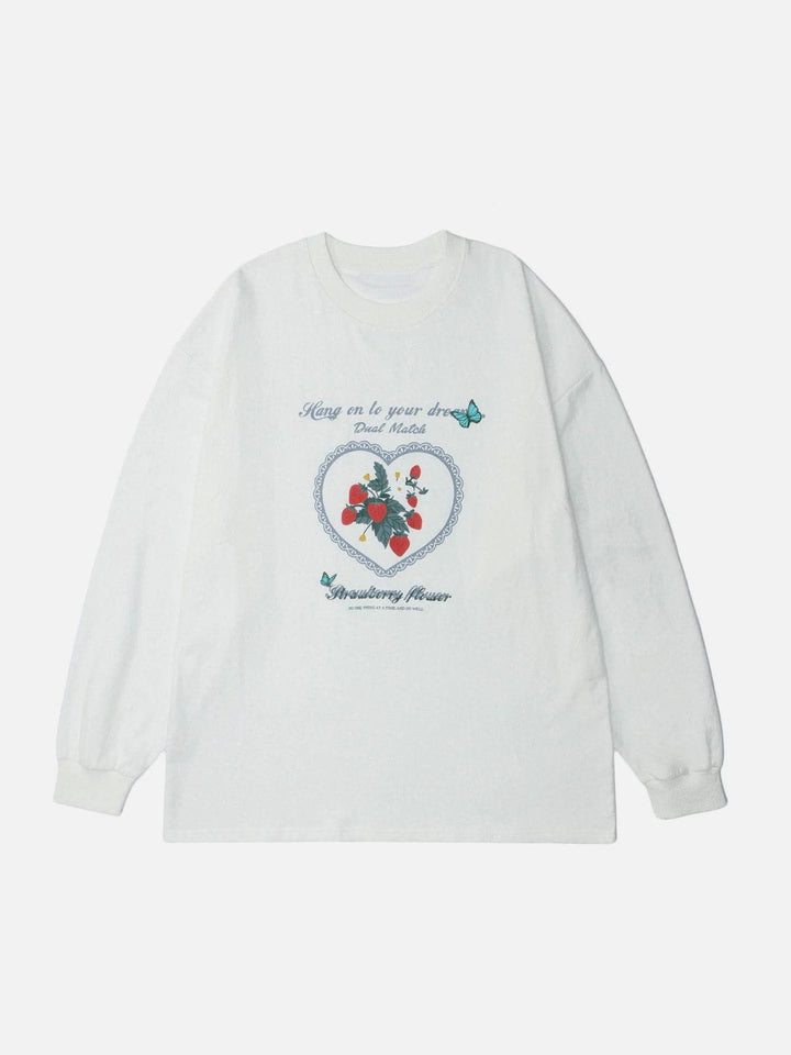 TALISHKO™ - Strawberry Heart Graphic Sweatshirt streetwear fashion - talishko.com