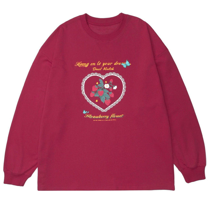 TALISHKO™ - Strawberry Heart Graphic Sweatshirt streetwear fashion - talishko.com