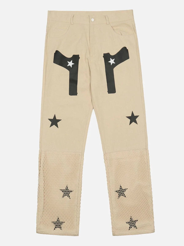 TALISHKO - Street Pistol Star Print Pants - streetwear fashion, outfit ideas - talishko.com