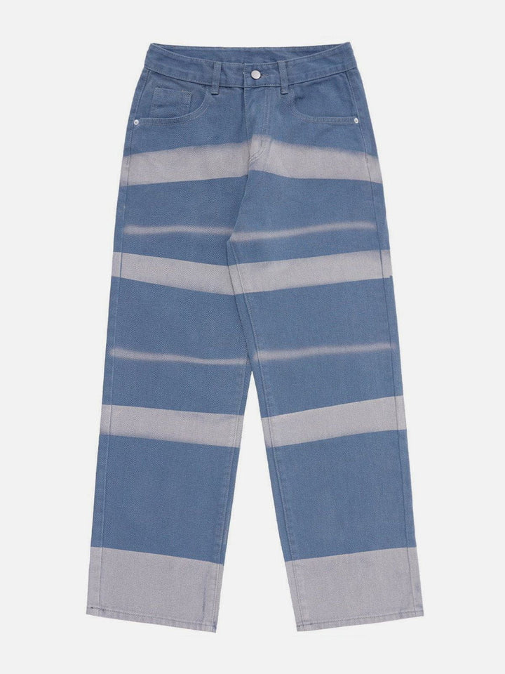 TALISHKO - Stripe Splicing Jeans - streetwear fashion, outfit ideas - talishko.com