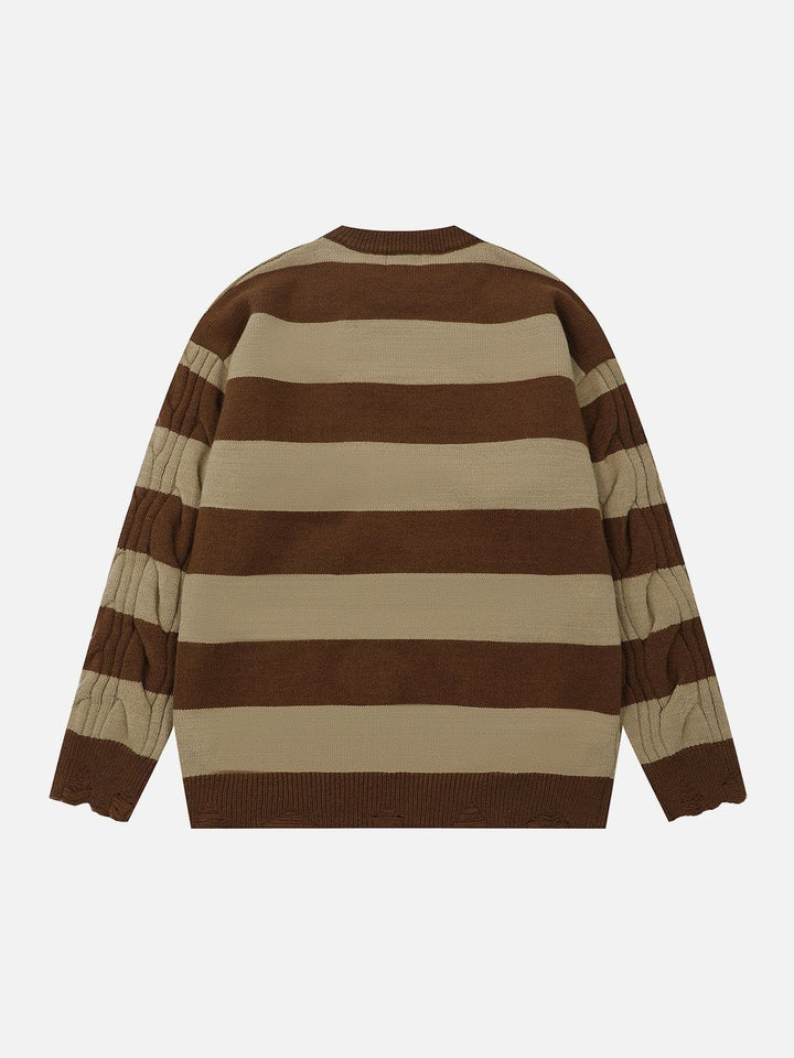 TALISHKO™ - Striped Color Blocking Sweater streetwear fashion - talishko.com