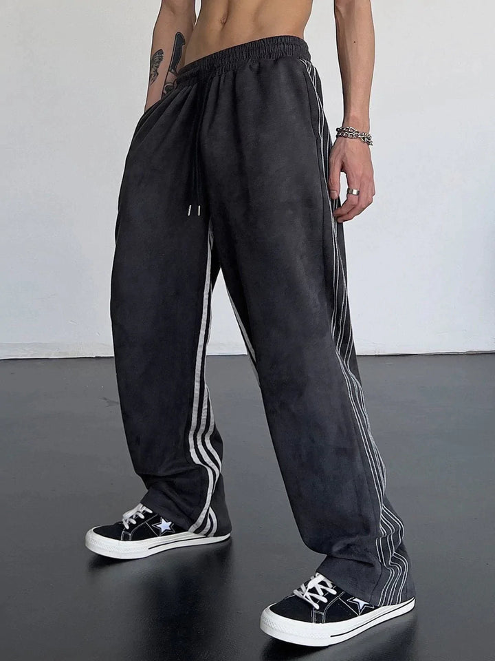TALISHKO - Striped High Waist Sweatpants - streetwear fashion, outfit ideas - talishko.com