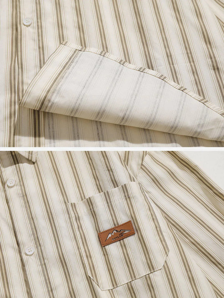 TALISHKO - Striped Print Long-Sleeved Shirt - streetwear fashion, outfit ideas - talishko.com