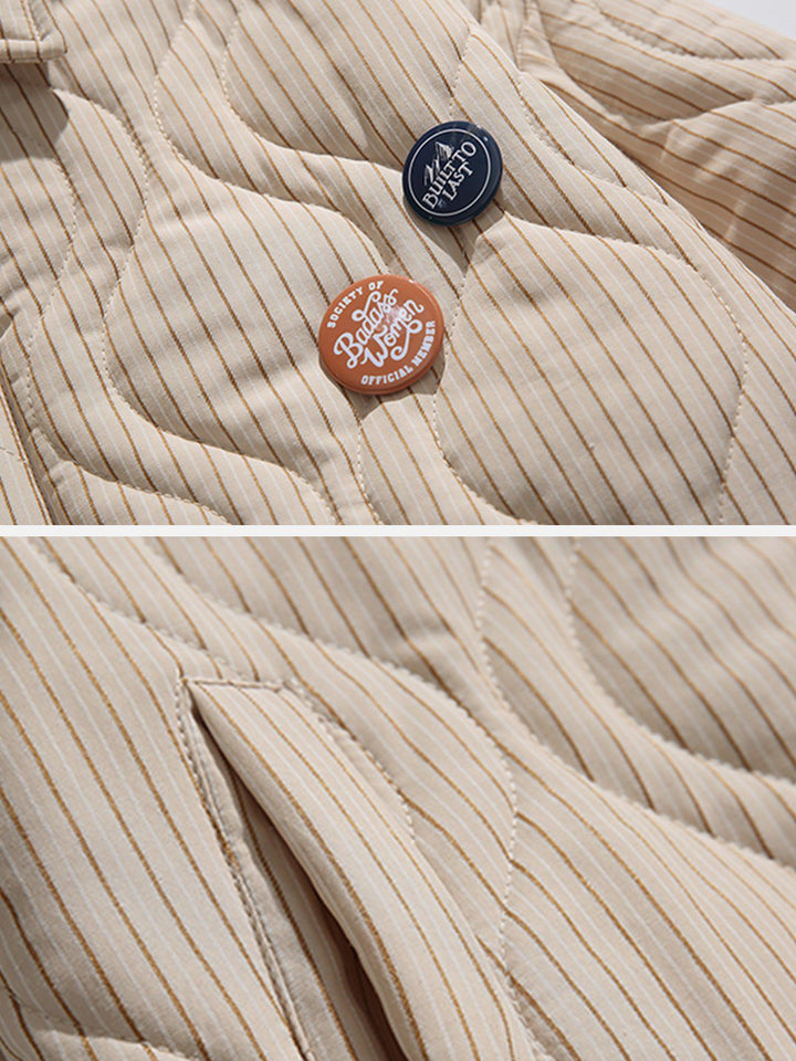 TALISHKO - Stripes Badges Winter Coat - streetwear fashion, outfit ideas - talishko.com