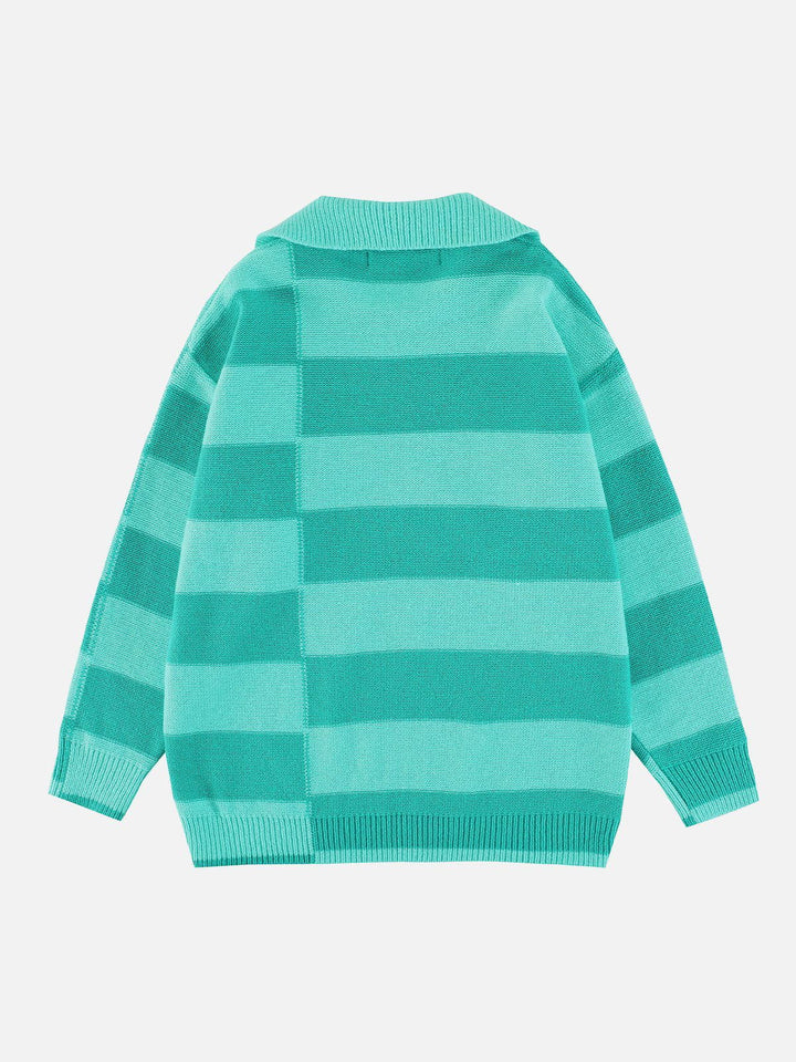 TALISHKO - Stripes Half-zip Sweater - streetwear fashion, outfit ideas - talishko.com