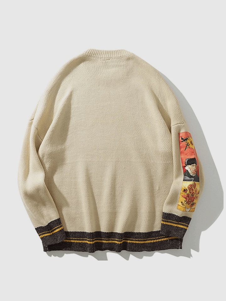 TALISHKO - Sunflowers & Self-portrait of Van Gogh Sweater - streetwear fashion, outfit ideas - talishko.com