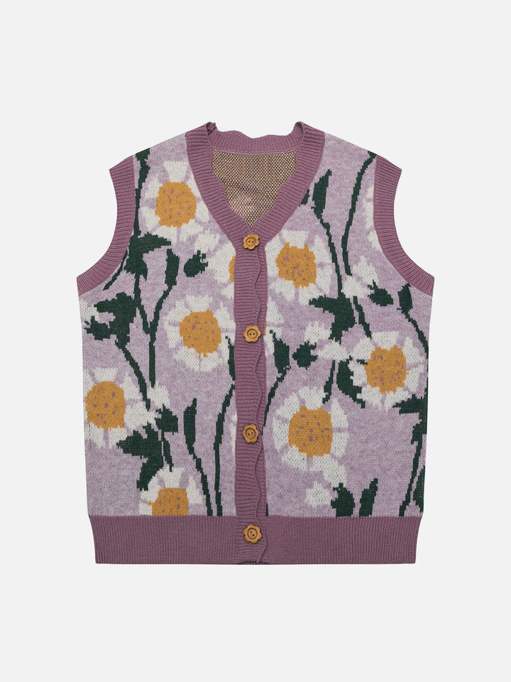 TALISHKO - Sunflowers Sweater Vest - streetwear fashion, outfit ideas - talishko.com