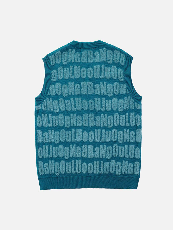 TALISHKO - Three-Dimensional Letters Sweater Vest - streetwear fashion, outfit ideas - talishko.com