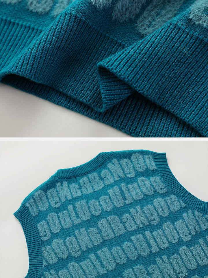 TALISHKO - Three-Dimensional Letters Sweater Vest - streetwear fashion, outfit ideas - talishko.com