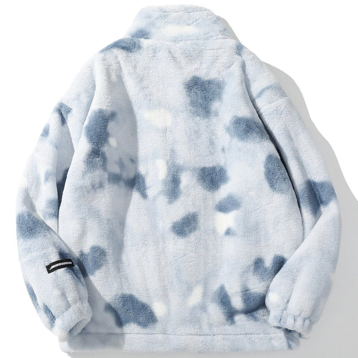 TALISHKO - Tie Dye Sherpa Winter Coat - streetwear fashion, outfit ideas - talishko.com